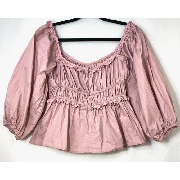 Forever21 Large Eyelet Lace Smock Fairy Coquette Shabby Chic (BUNDLE PRICE $6) - Picture 2 of 7